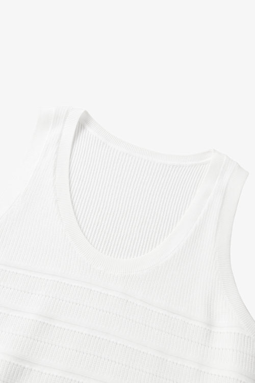 Load image 1 in gallery view. Cotton U-Neck Sleeveless Knit Tank