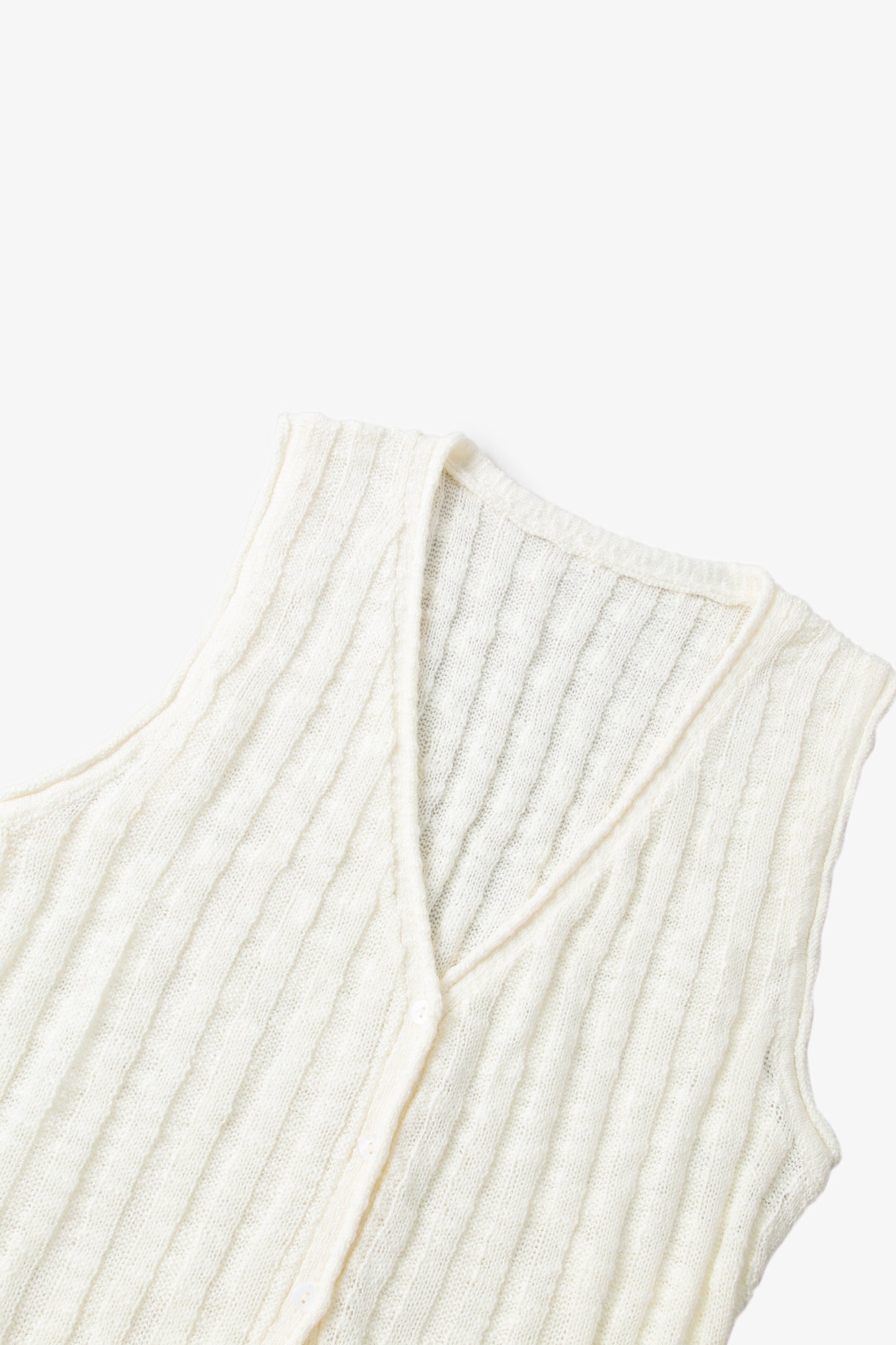 Slim-Fit Cotton Deep-V Sleeveless Midi Dress