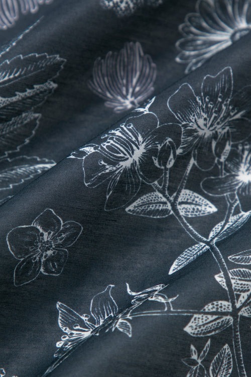 Load image 1 in gallery view. Navy Floral Print Square Scarf