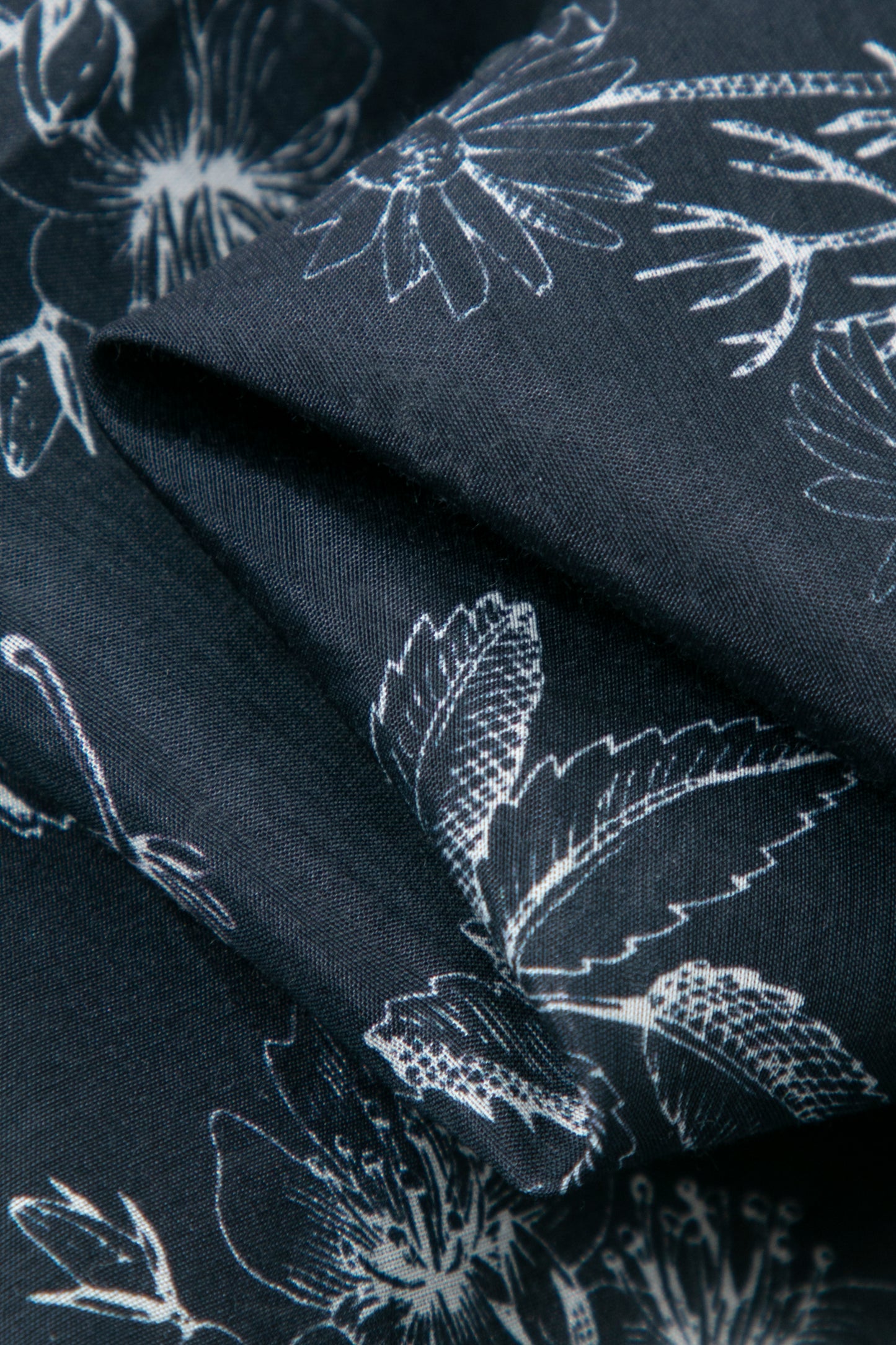 Navy Floral Print Square Scarf