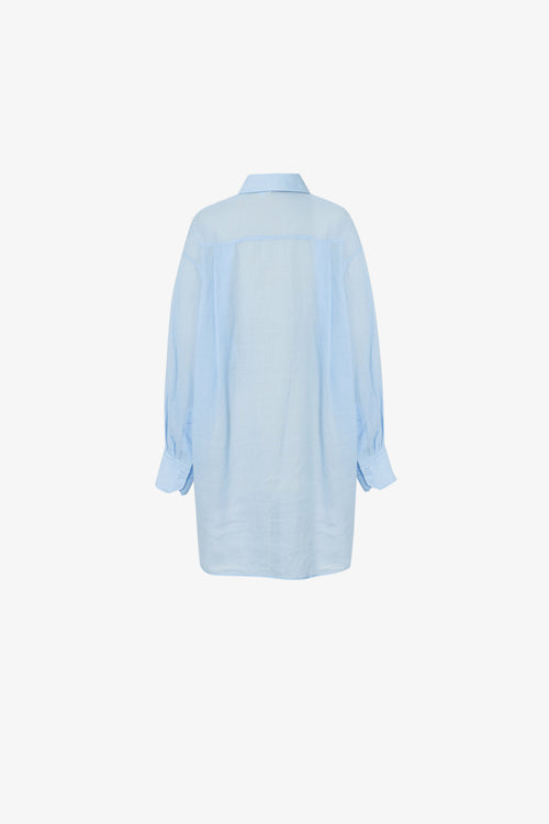 Load image 1 in gallery view. White Ramie Long-Sleeve Shirt