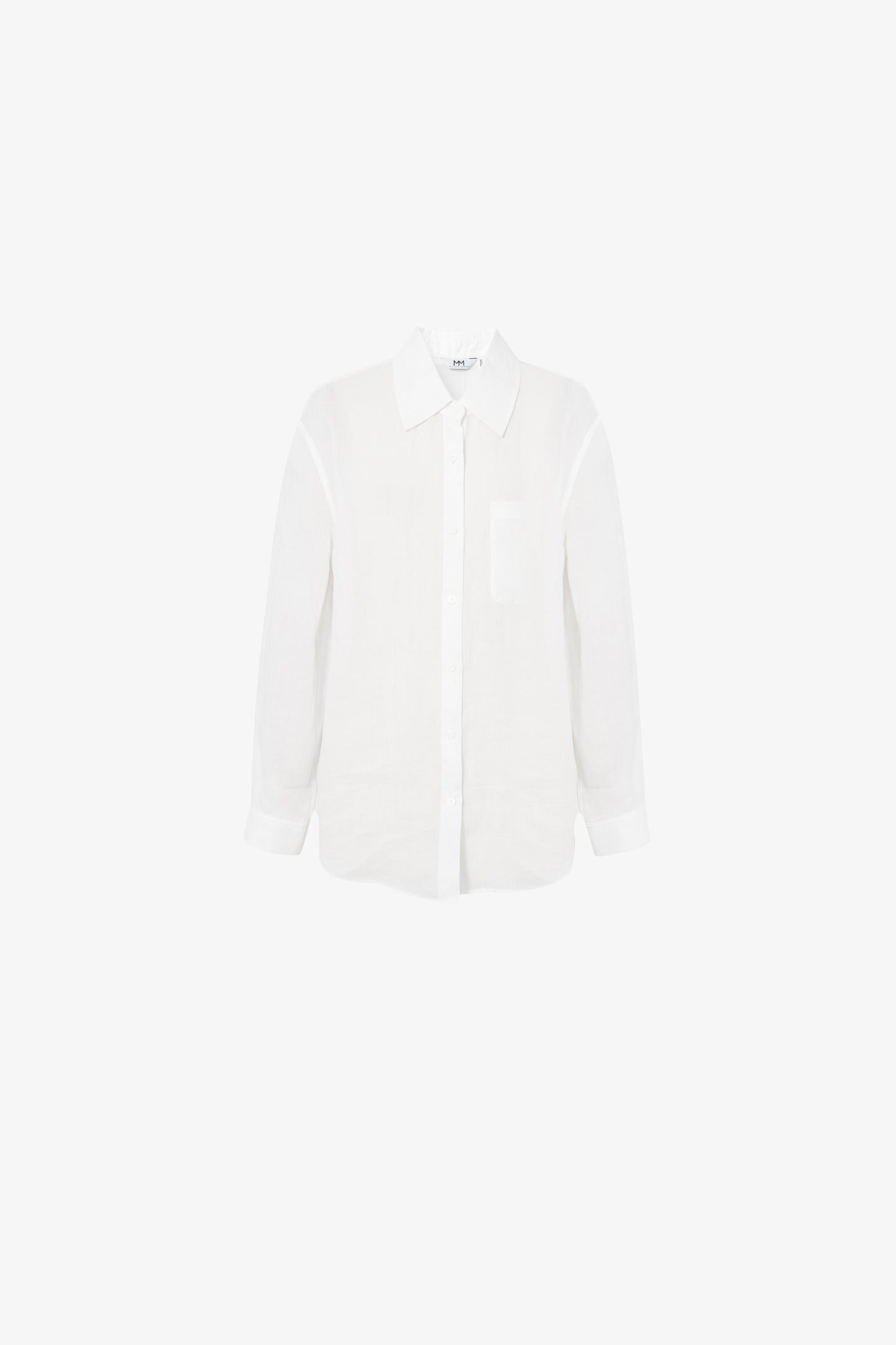 White Ramie Long-Sleeve Shirt