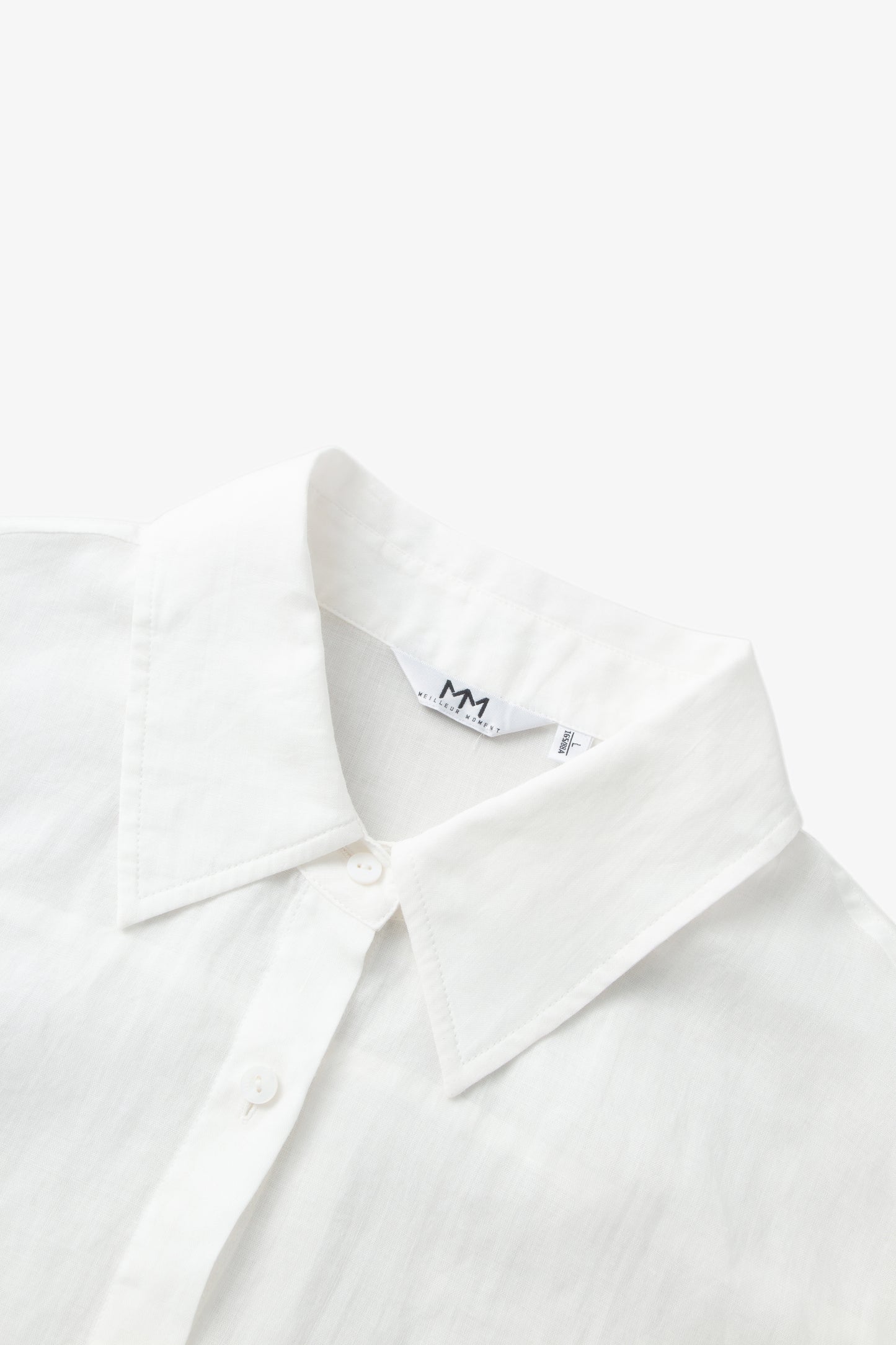 White Ramie Long-Sleeve Shirt