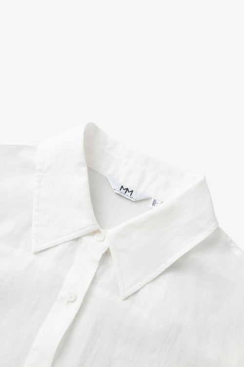 Load image 1 in gallery view. White Ramie Long-Sleeve Shirt