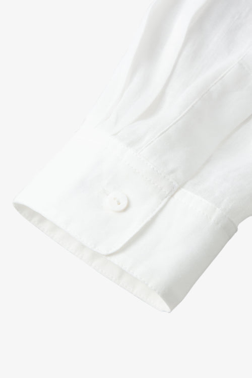 Load image 1 in gallery view. White Ramie Long-Sleeve Shirt