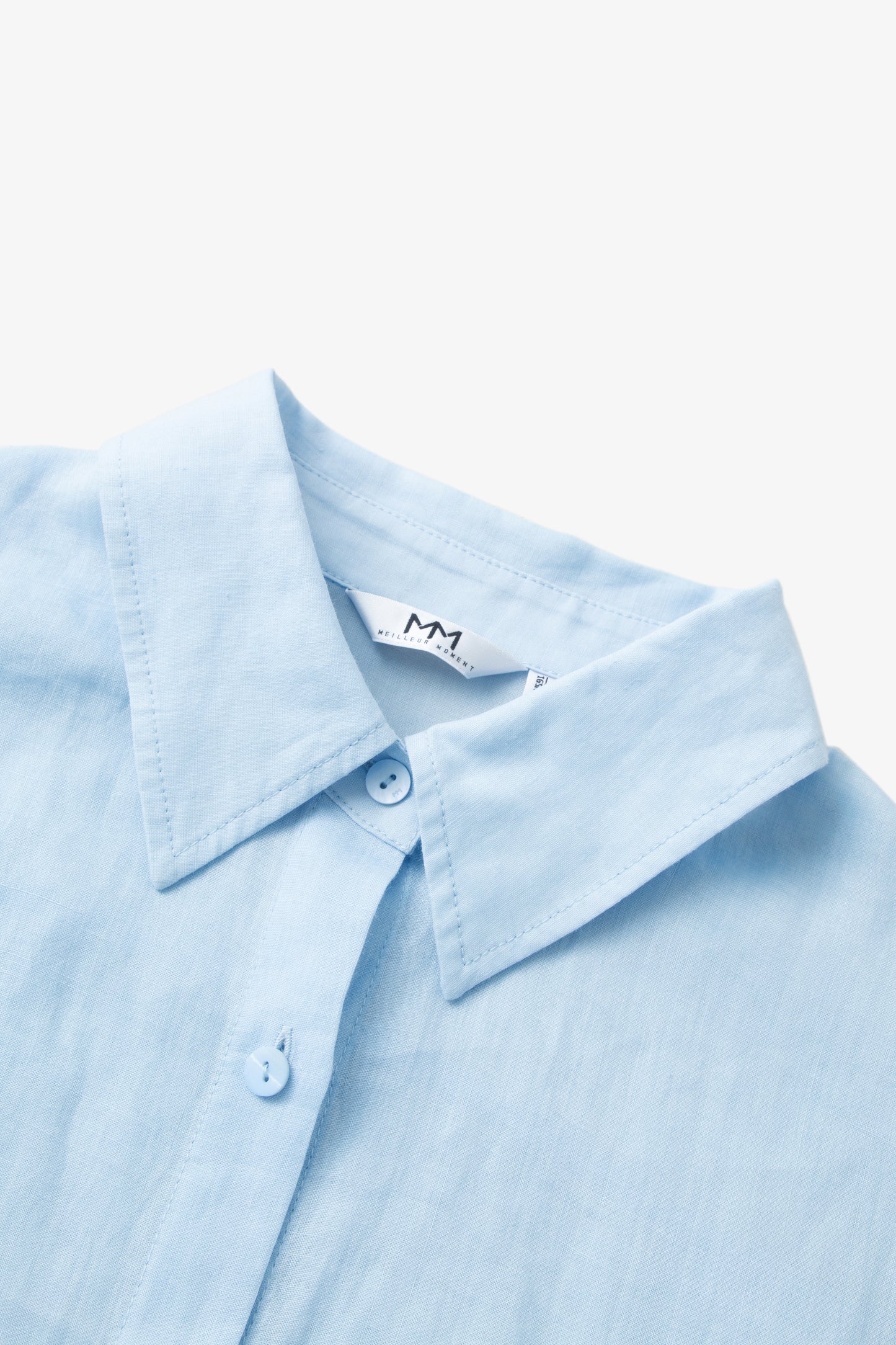 White Ramie Long-Sleeve Shirt