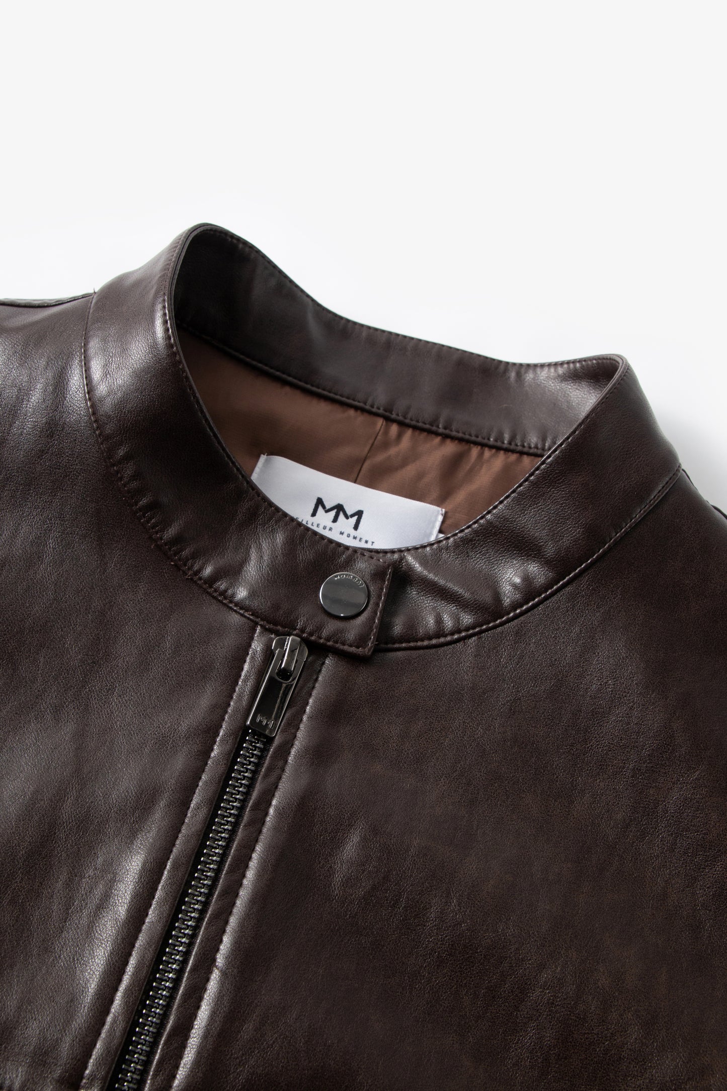 Metallic Faux Leather Moto Jacket