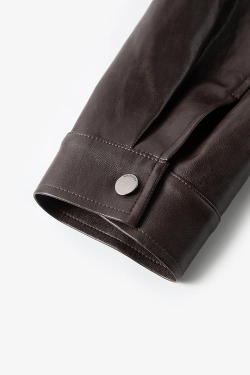 Load image 1 in gallery view. Metallic Faux Leather Moto Jacket