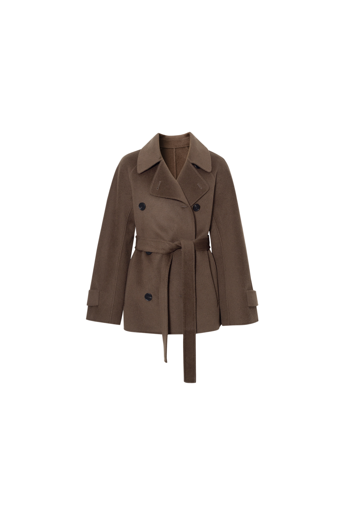 Belted Wool Double-Breasted Coat