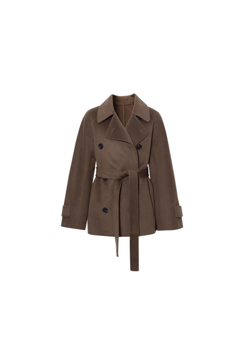 Load image 1 in gallery view. Belted Wool Double-Breasted Coat