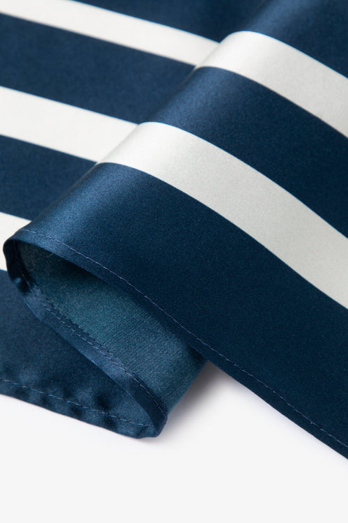 Load image 1 in gallery view. Navy Strips Square Scarf