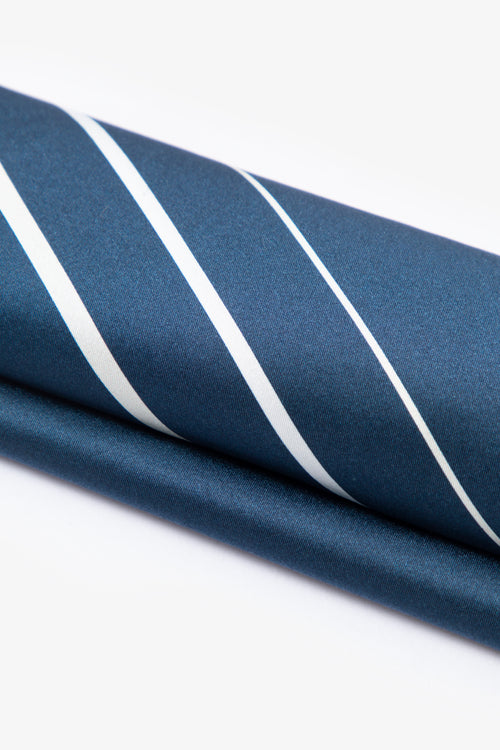 Load image 1 in gallery view. Navy Strips Square Scarf