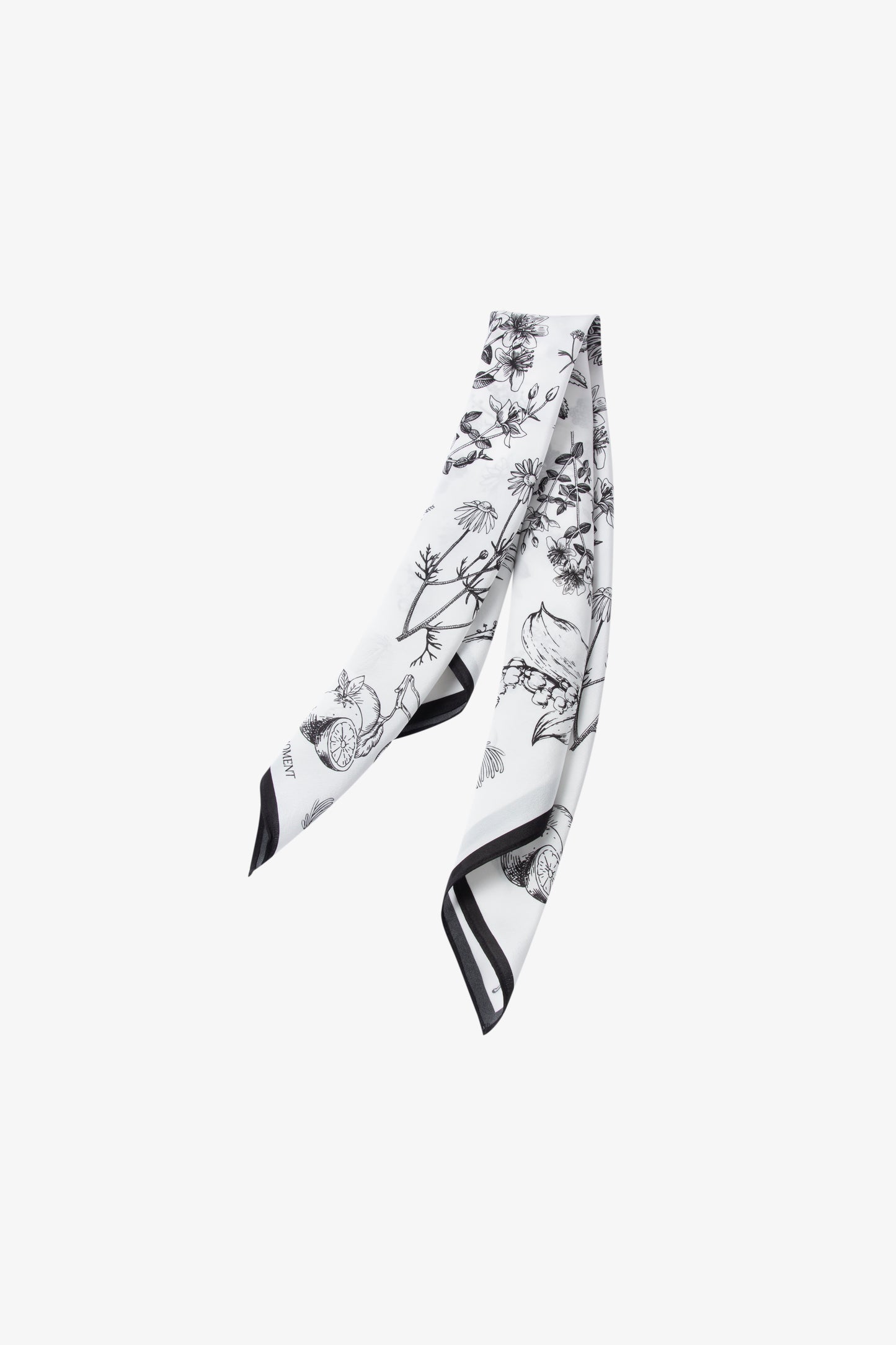 Black Floral Print Square Scarf