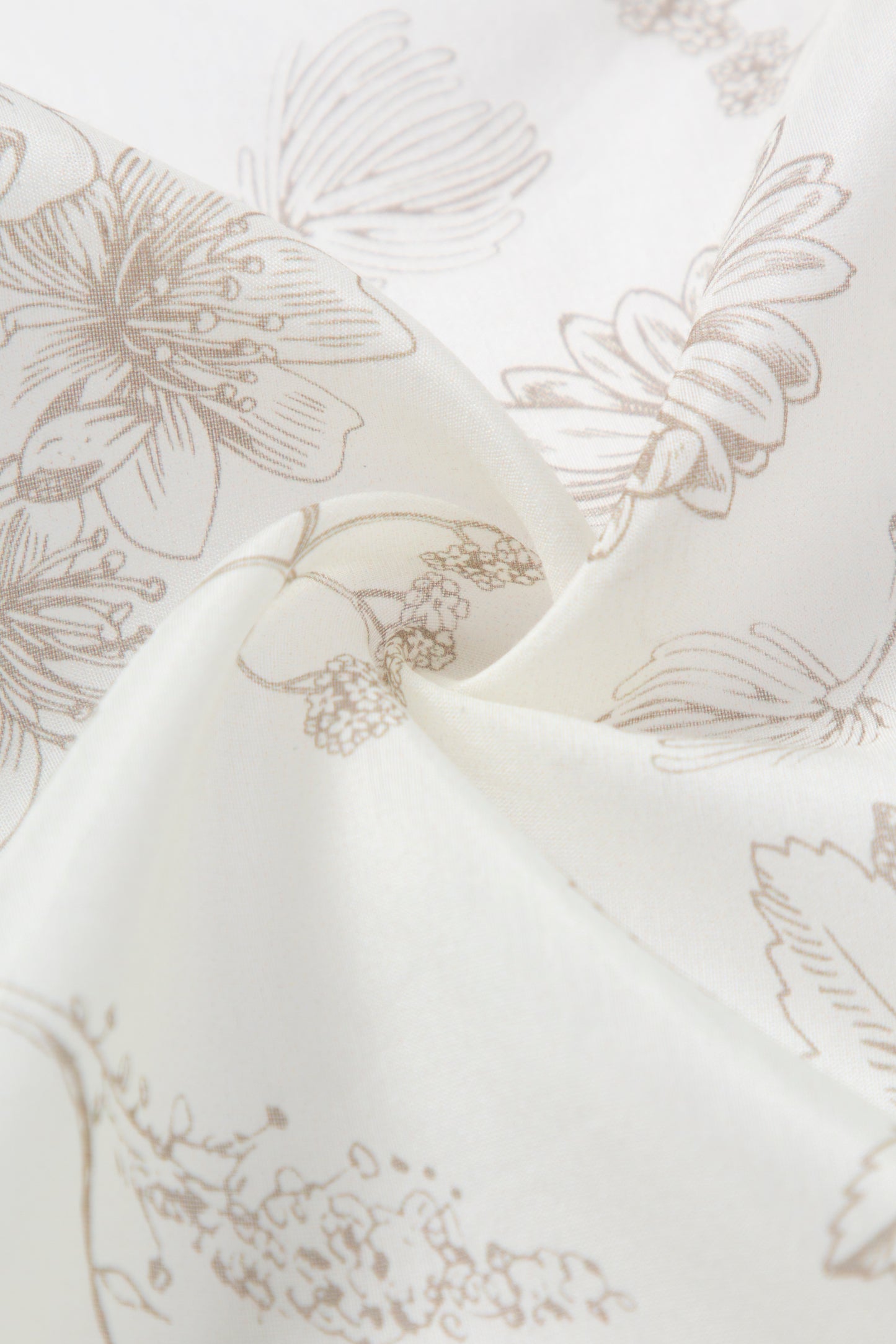 Beige Floral Print Square Scarf
