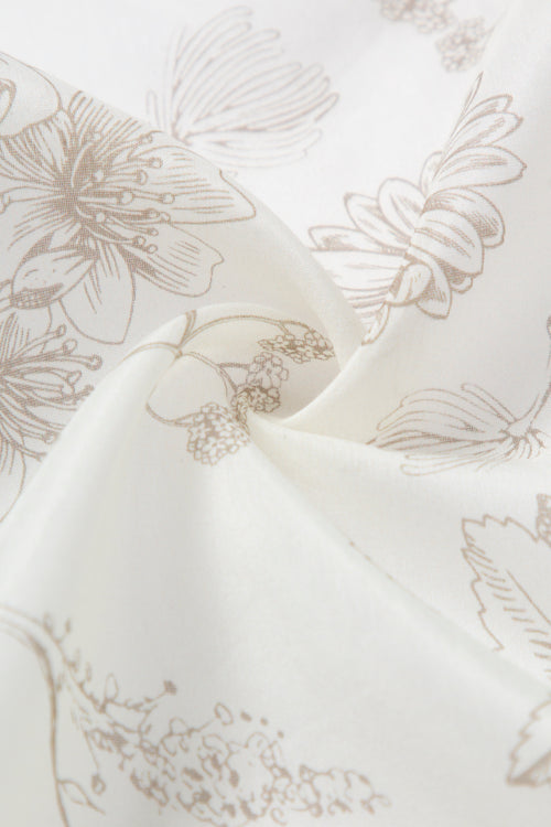 Load image 1 in gallery view. Beige Floral Print Square Scarf
