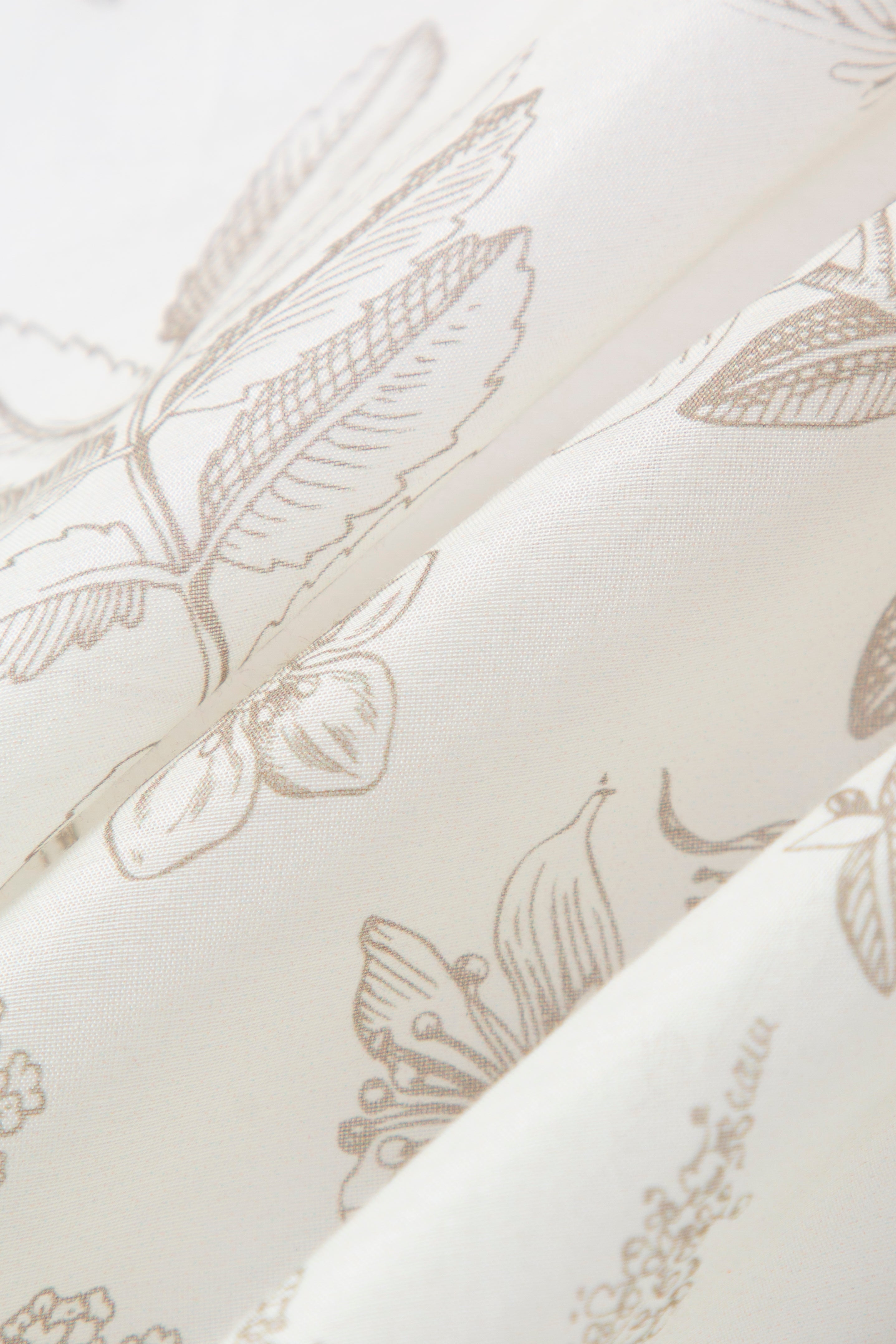Beige Floral Print Square Scarf