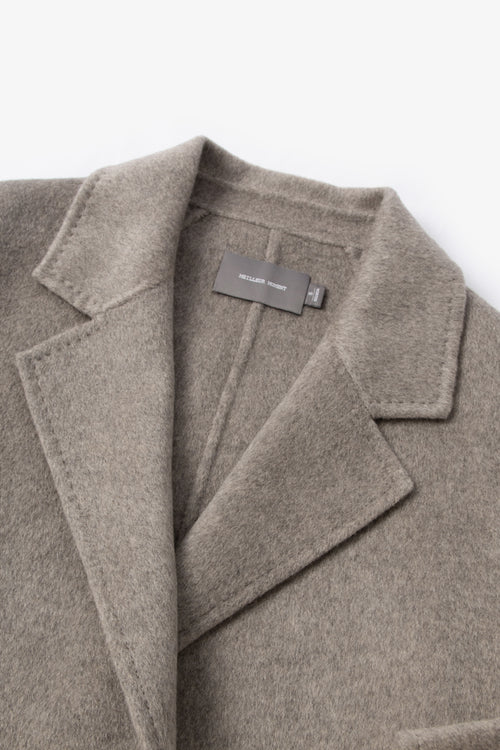 Load image 1 in gallery view. Gray Midi Cashmere Wrap Coat