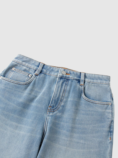 Load image 1 in gallery view. Wide-Leg Stretch Jeans
