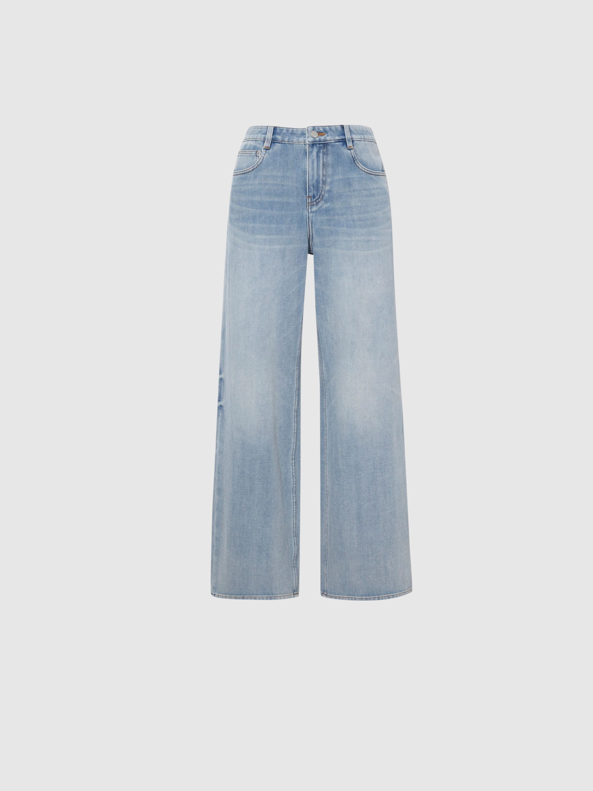 Wide-Leg Stretch Jeans