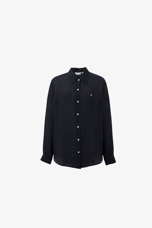 Load image 1 in gallery view. White Ramie Long-Sleeve Shirt