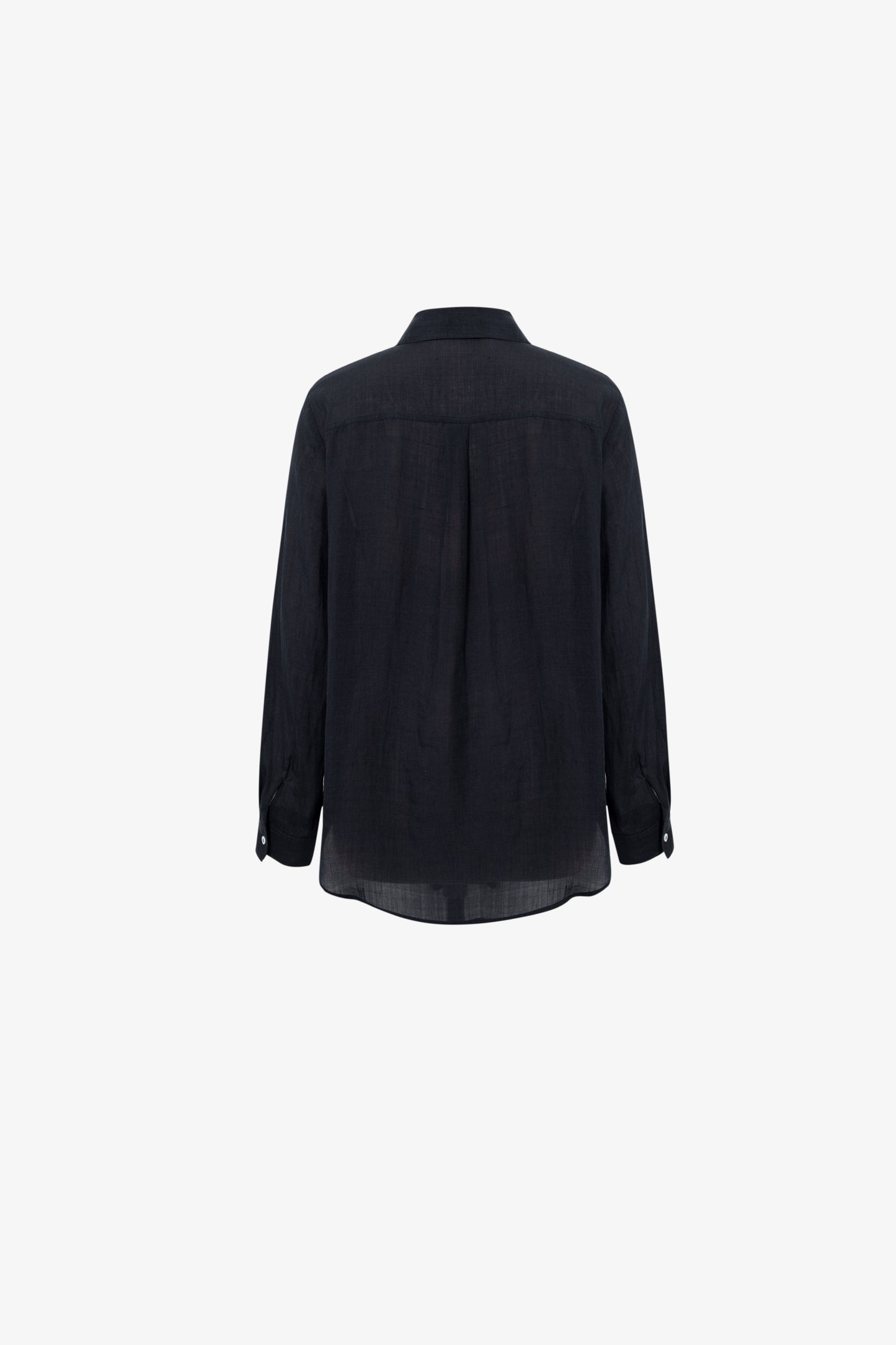 White Ramie Long-Sleeve Shirt