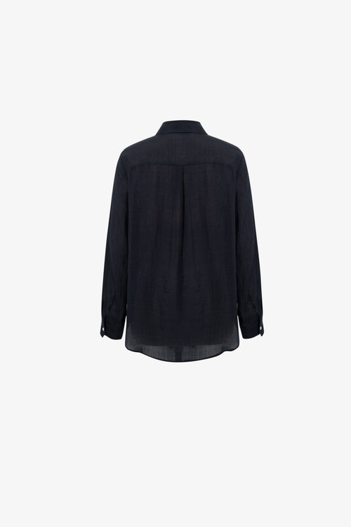 Load image 1 in gallery view. White Ramie Long-Sleeve Shirt