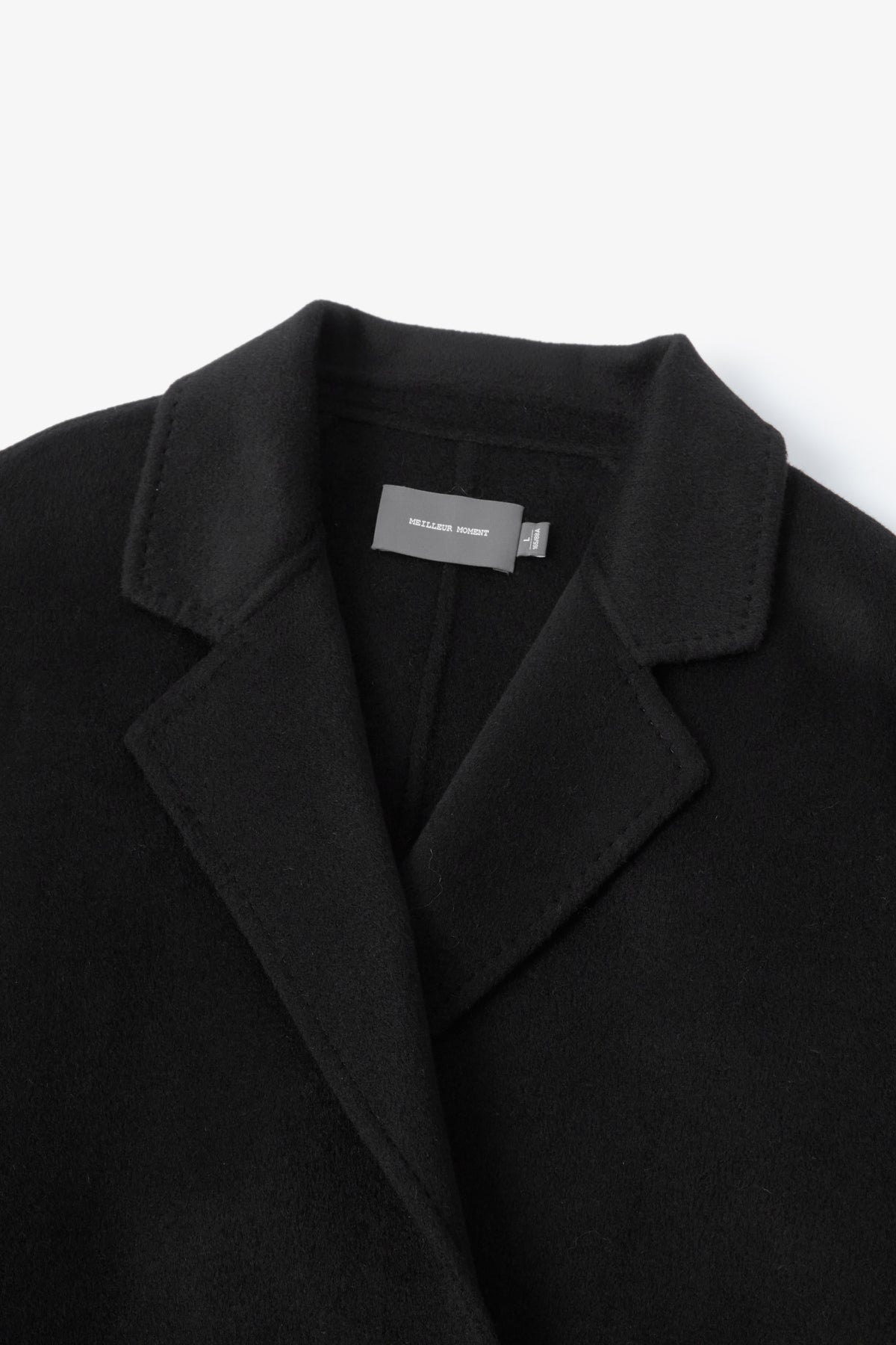 Black Midi Pure Cashmere Wrap Coat