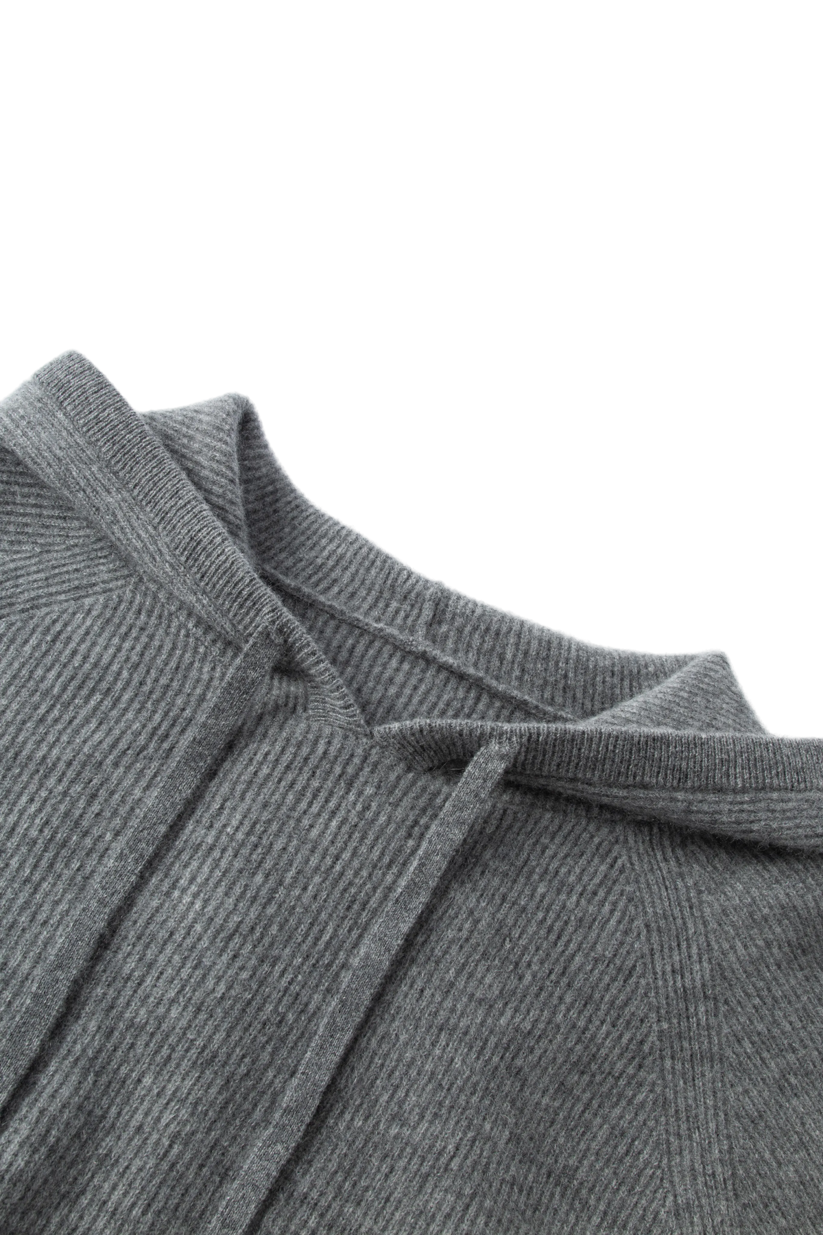 Cashmere Rib-Knit Hooded Sweater