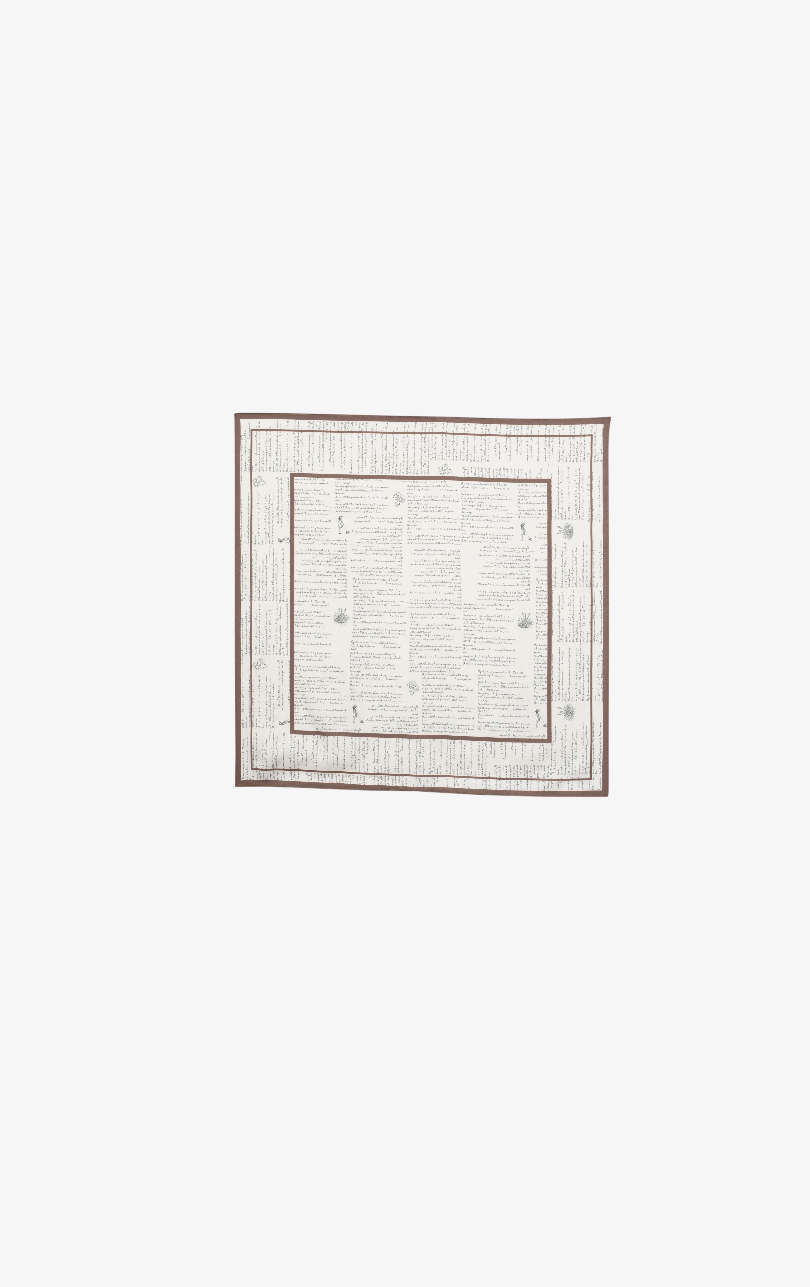 Script Print Square Scarf