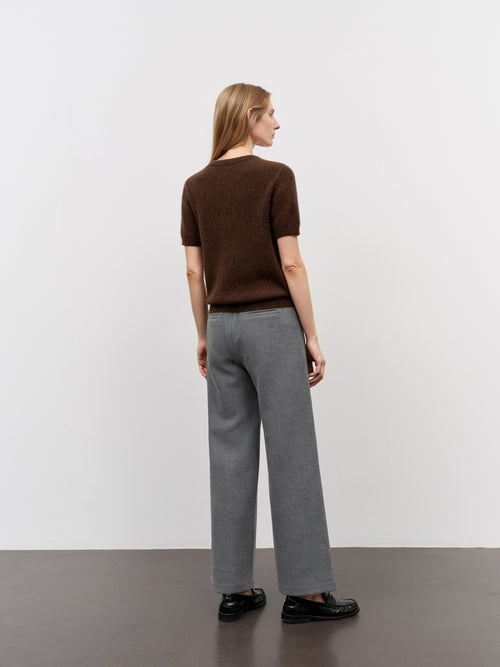 Load image 1 in gallery view. Lightweight Cashmere-Silk Short-Sleeve Sweater