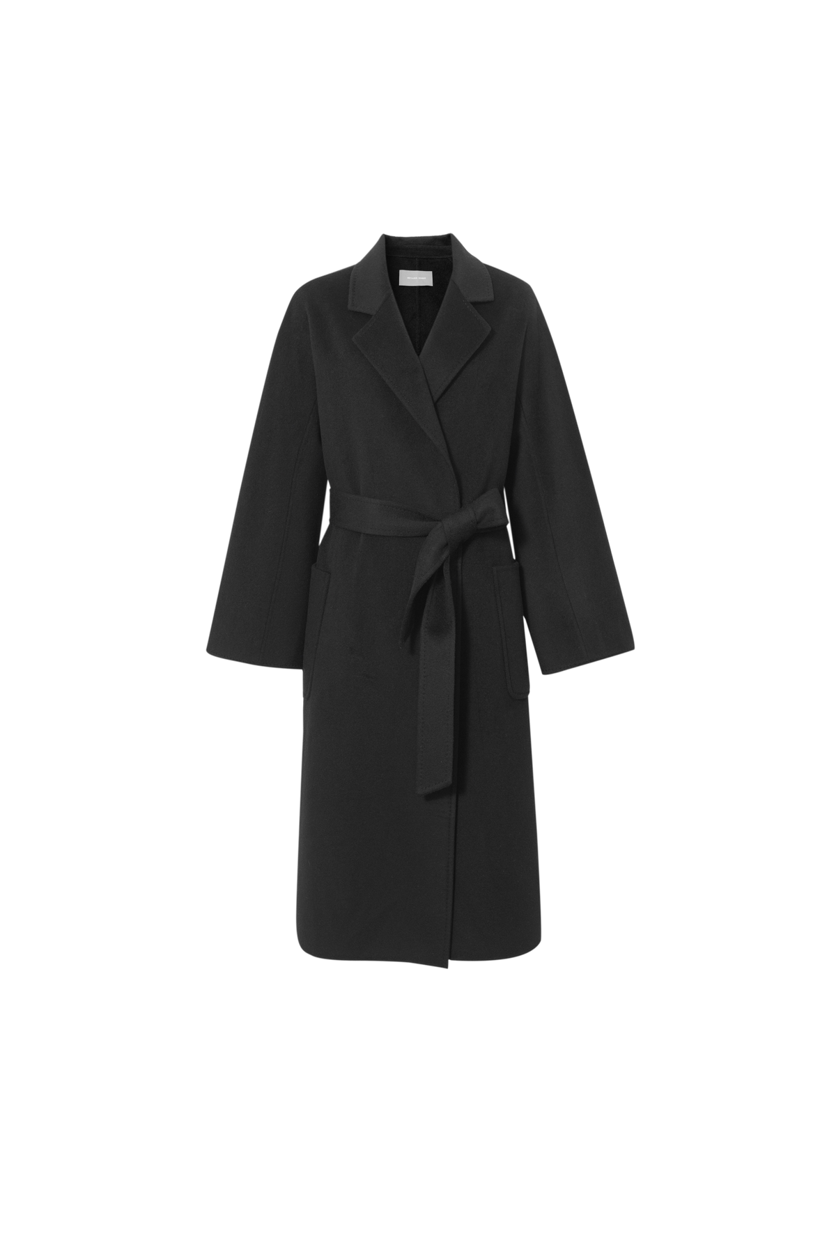 Belted Notched Lapel Cashmere Coat