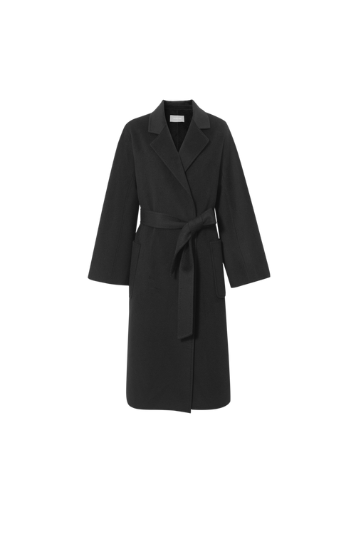Load image 1 in gallery view. Belted Notched Lapel Cashmere Coat