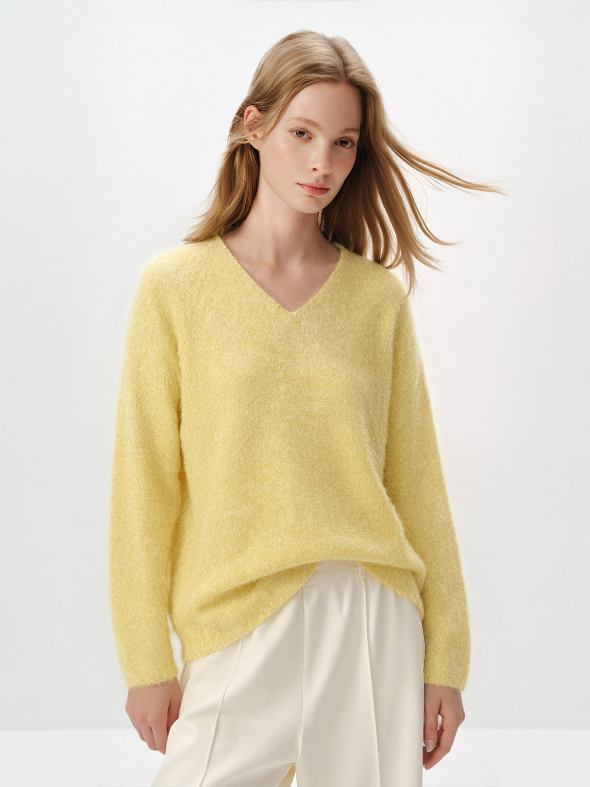 Relaxed V-Neck Raglan Sweater