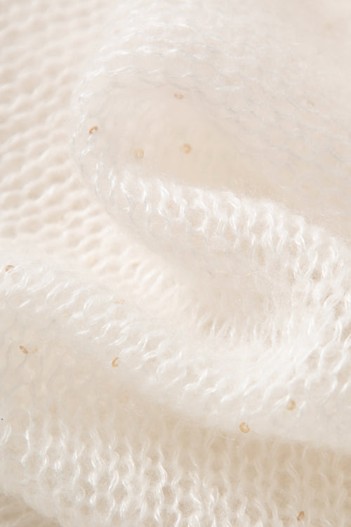 Load image 1 in gallery view. Lightweight Silk-Cashmere Sequin Knit Sweater