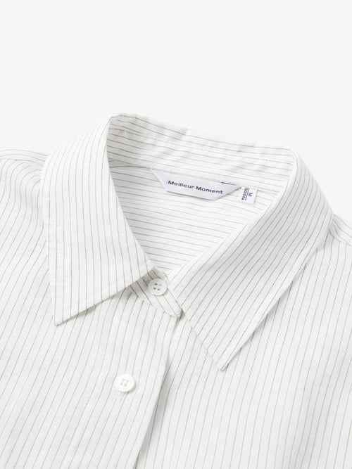 Load image 1 in gallery view. Cropped Lyocell-Blend Striped Shirt
