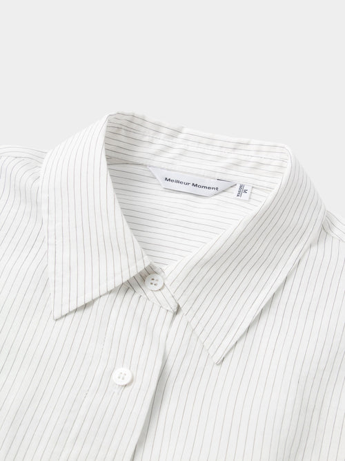 Load image 1 in gallery view. Cropped Lyocell-Blend Striped Shirt