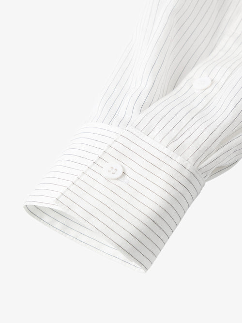 Load image 1 in gallery view. Cropped Lyocell-Blend Striped Shirt