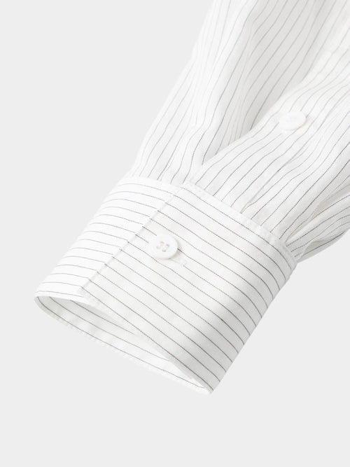 Load image 1 in gallery view. Cropped Lyocell-Blend Striped Shirt
