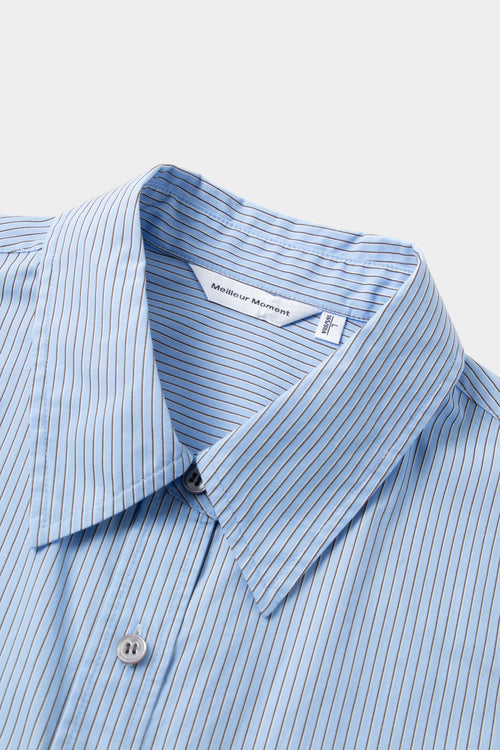 Load image 1 in gallery view. Striped Cotton Detachable Tie Shirt