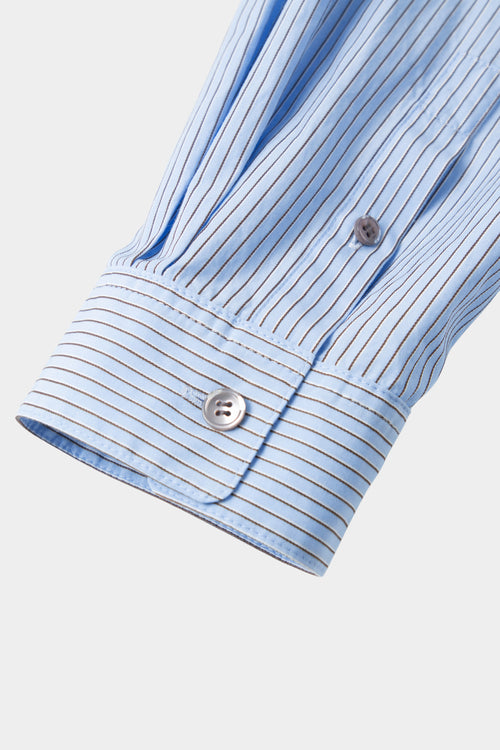Load image 1 in gallery view. Striped Cotton Detachable Tie Shirt