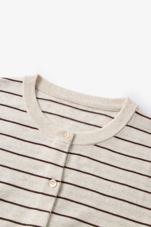 Load image 1 in gallery view. Twofer Tie-Sleeve Striped Cardigan