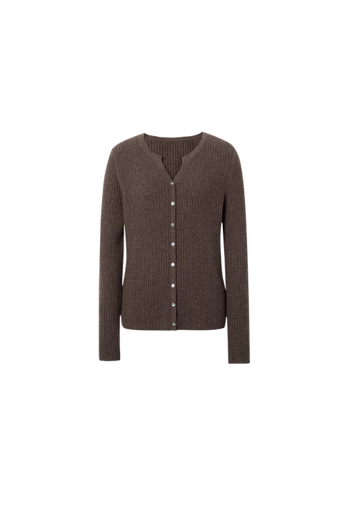 Load image 1 in gallery view. Ribbed Cashmere Wool V-Neck Sweater