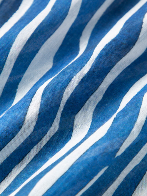 Load image 1 in gallery view. Cotton Front-Tie Cropped Stripe Blouse