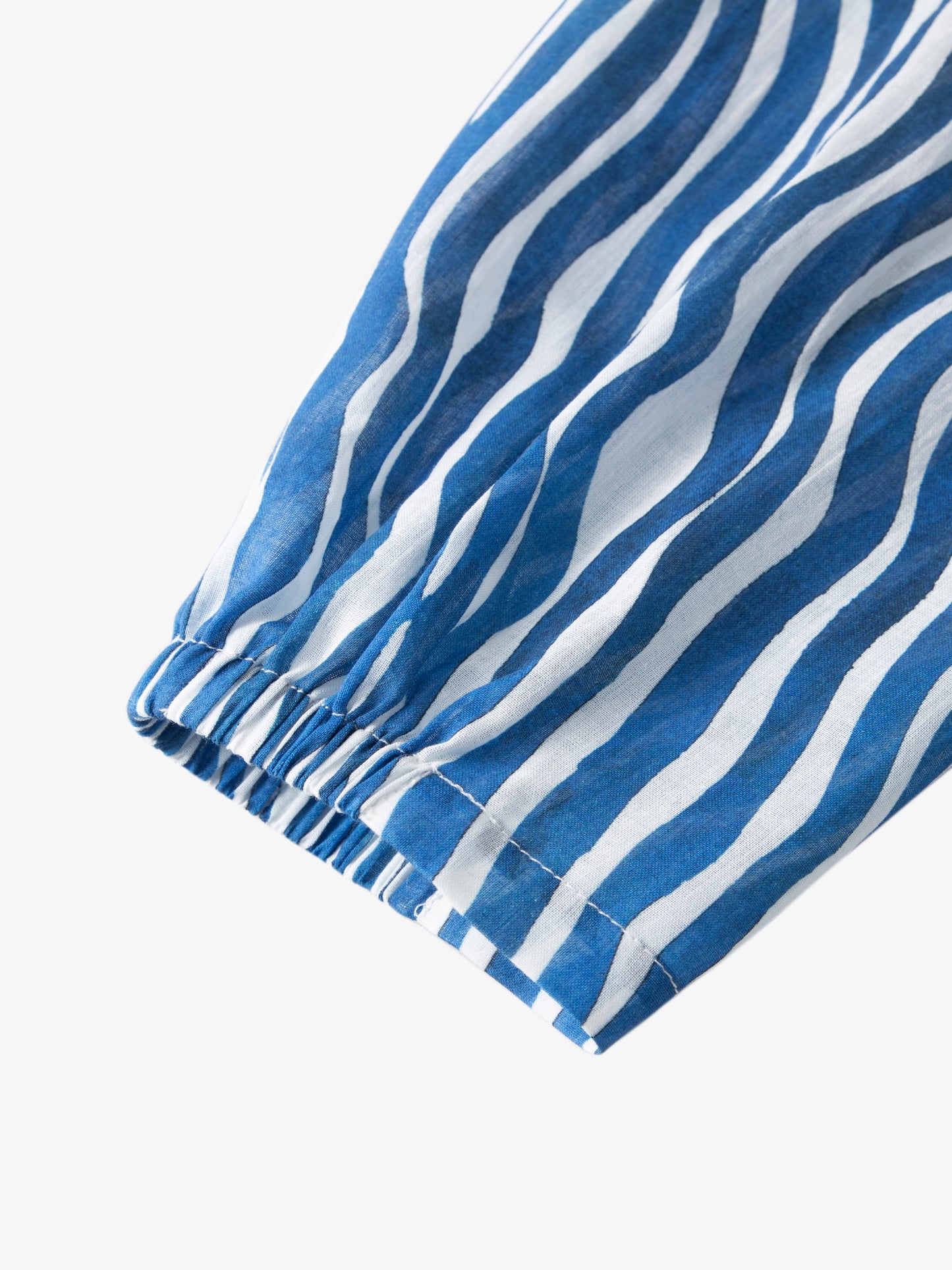 Cotton Front-Tie Cropped Stripe Blouse