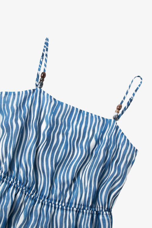 Load image 1 in gallery view. Cotton Stripe Spaghetti-Strap Midi Dress