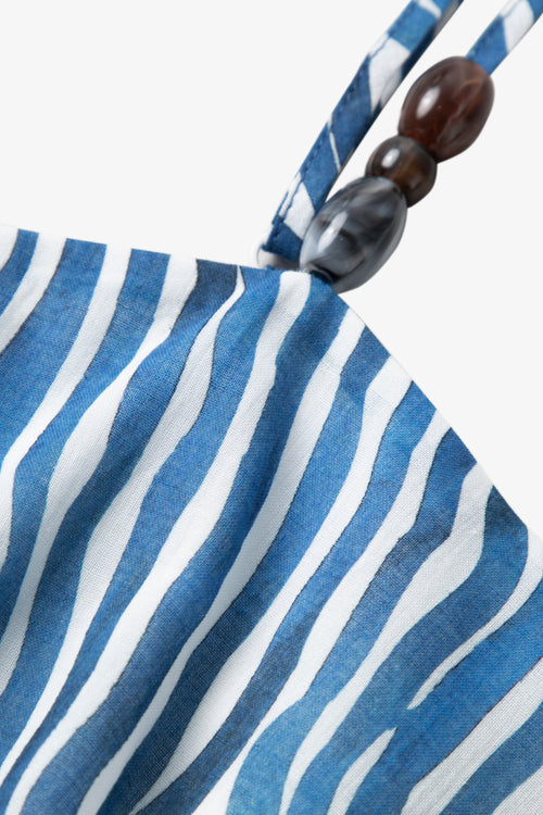 Load image 1 in gallery view. Cotton Stripe Spaghetti-Strap Midi Dress