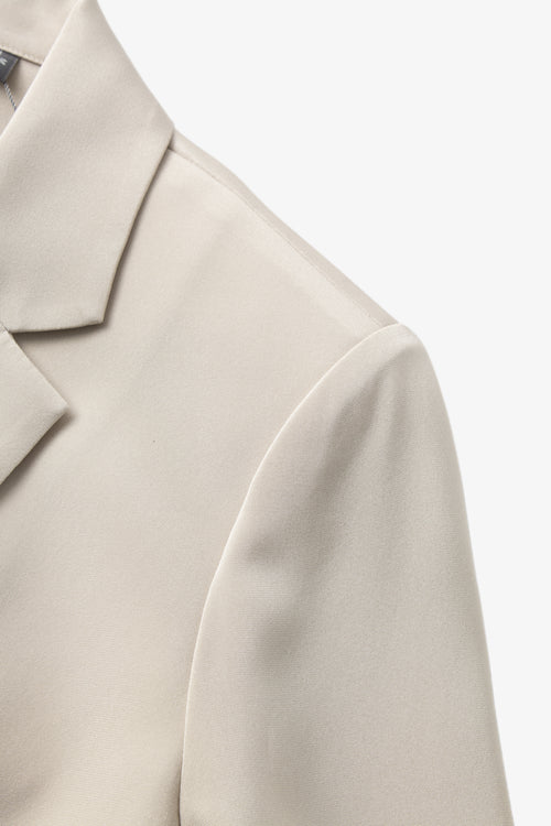 Load image 1 in gallery view. Relaxed-Fit Structured Shoulder V-Neck Short-Sleeve Blazer