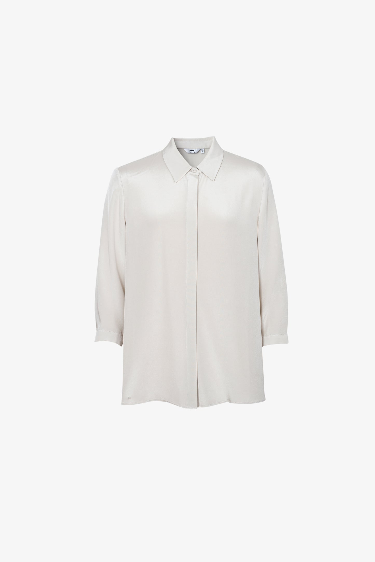 Relaxed-Fit Structured Shoulder Lapel Three-Quarter Sleeve Shirt