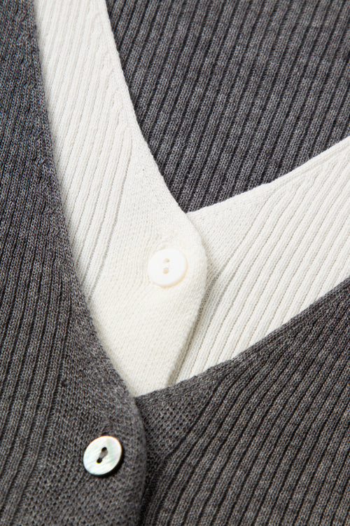Load image 1 in gallery view. V-Neck Sleeveless Mock-Layered Cardigan