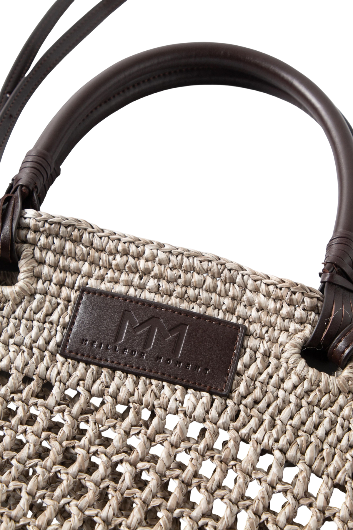 Woven Open-Knit Raffia Tote Bag
